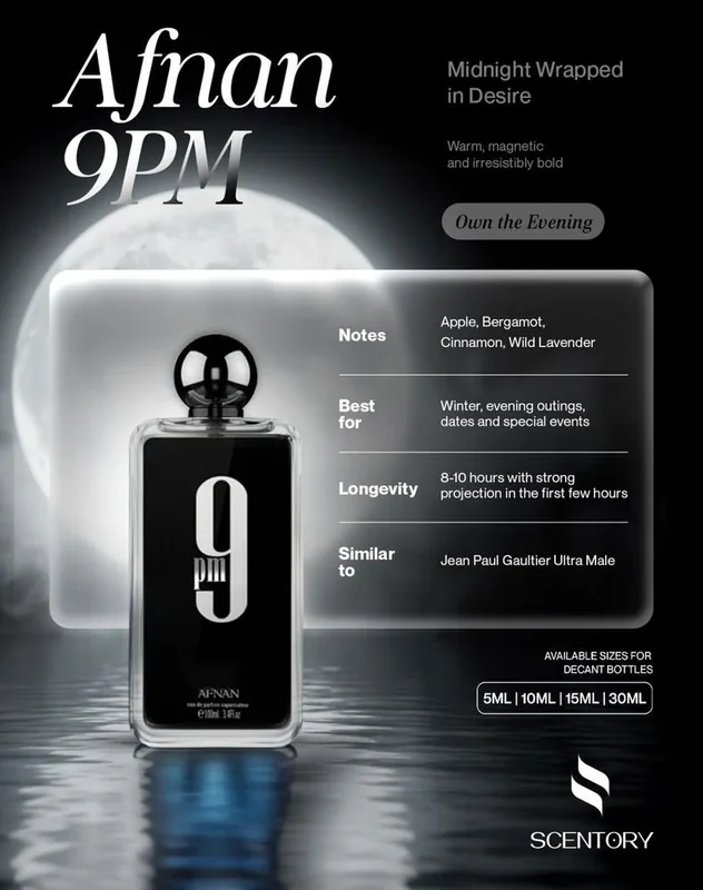 Afnan 9 PM EDP perfume decant