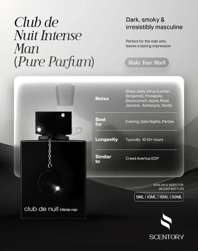 Club De Nuit Intense Man PURE Parfum perfume decant