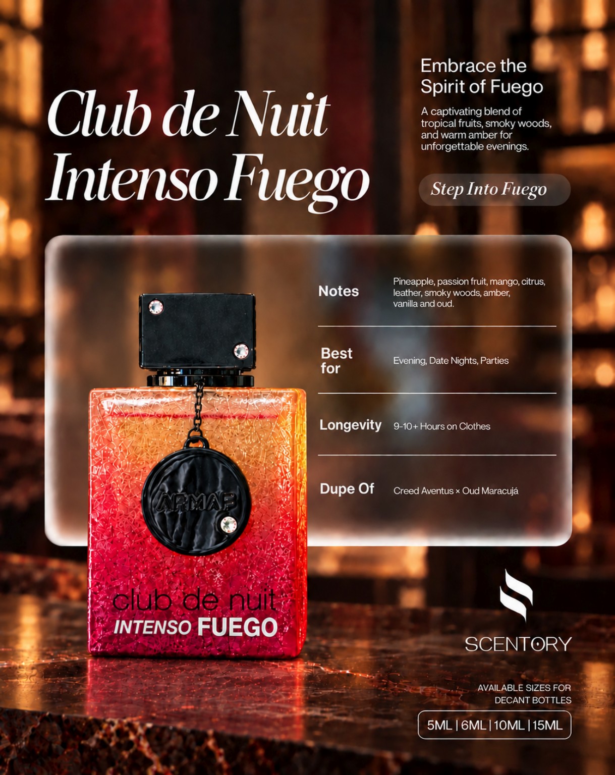 Club de Nuit Intenso - Fuego perfume decant