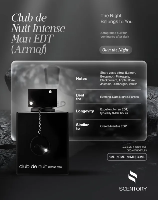 Club De Nuit Intesne Man EDT perfume decant