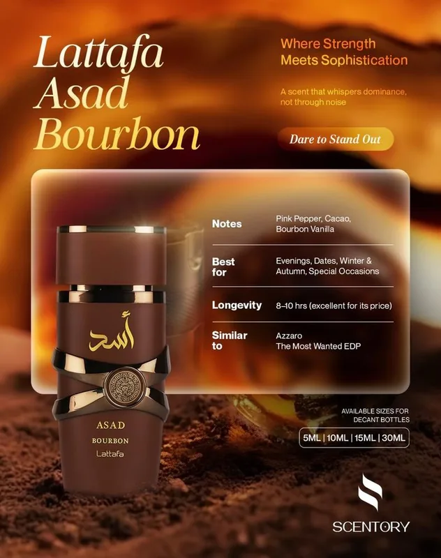 Lattafa Asad Bourbon EDP perfume decant