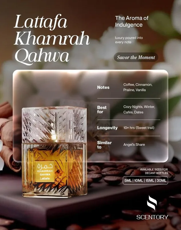 Lattafa Khamrah Qahwa EDP perfume decant