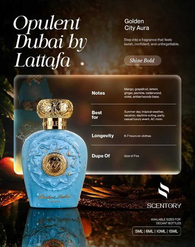 Lattafa Opulent Dubai (EDP) perfume decant