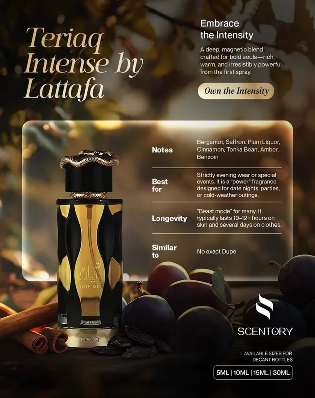 Teriaq Intense by Lattafa (EDP) perfume decant