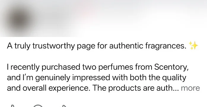 Anonymized genuine Scentory customer review