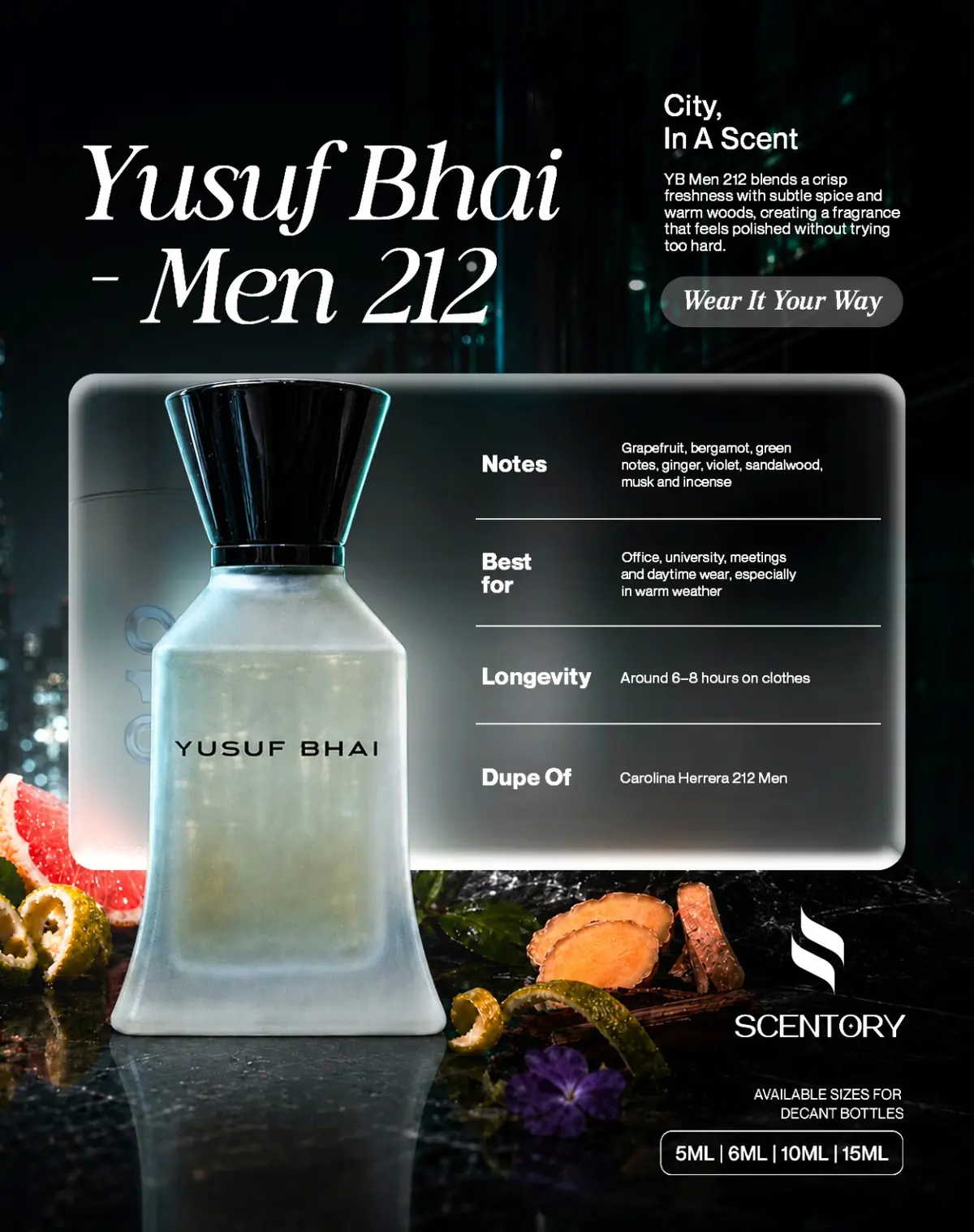 Yusuf Bhai - Men 212 perfume decant